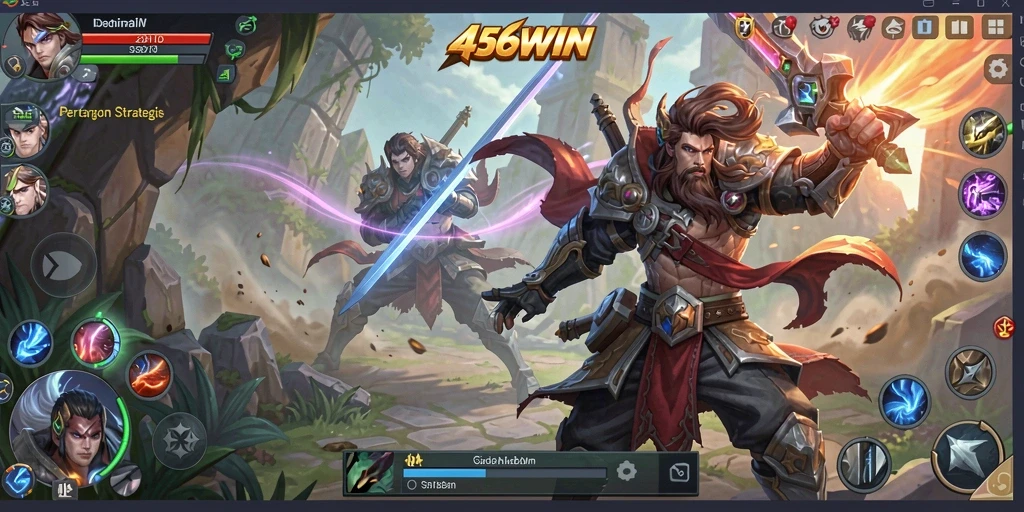 Screenshot permainan menampilkan intensitas pertarungan dalam MOBA.