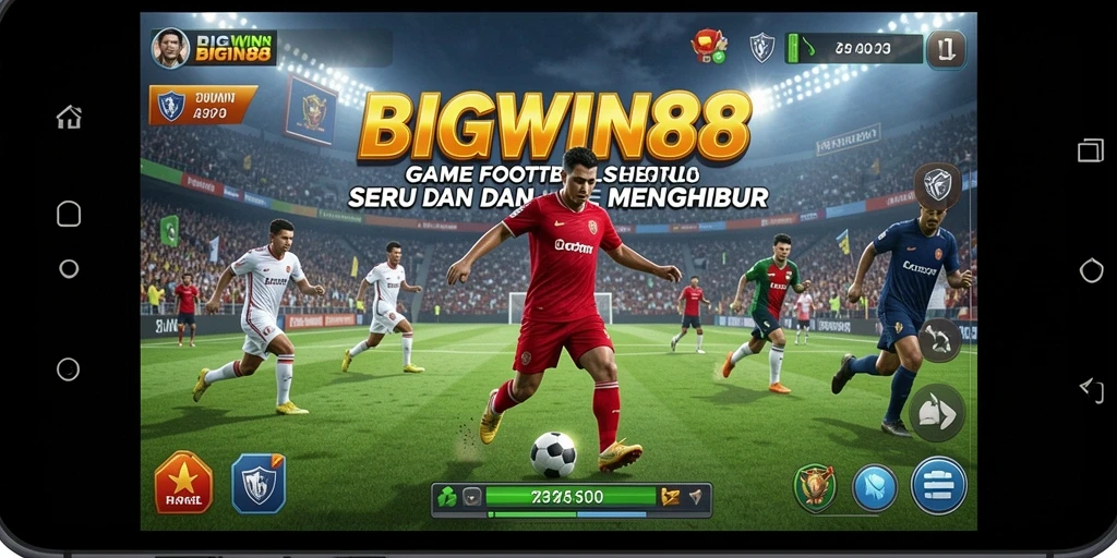 Tangkapan layar gameplay <strong>BIGWIN88</strong> menampilkan aksi seru di lapangan sepakbola.