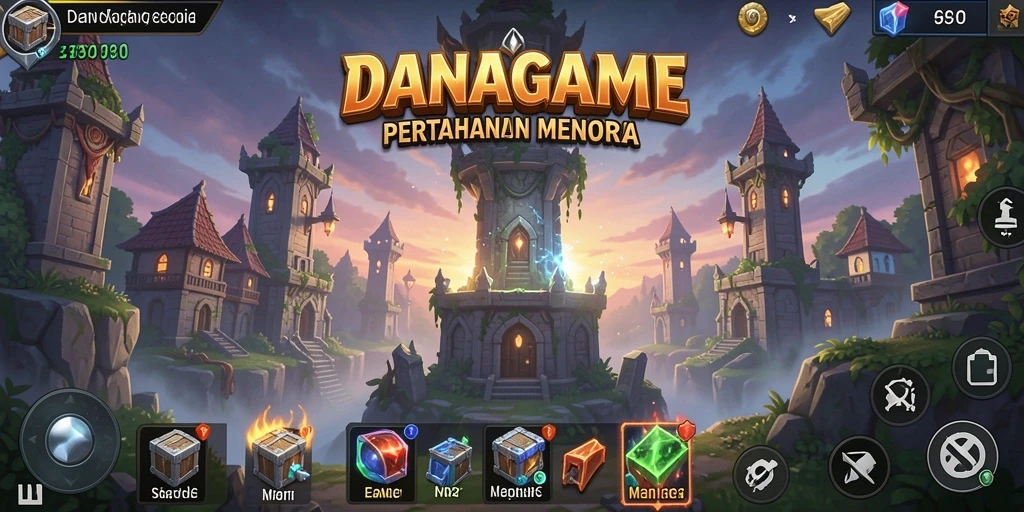 Tampilan menarik dari gameplay Tower Defense yang mendebarkan.