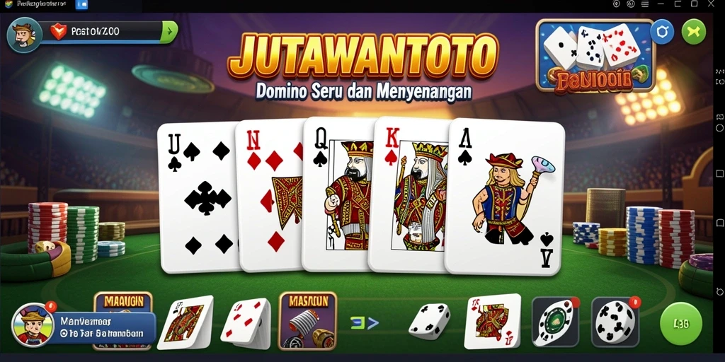 Screenshot gameplay JUTAWANTOTO menampilkan aksi seru permainan Domino.