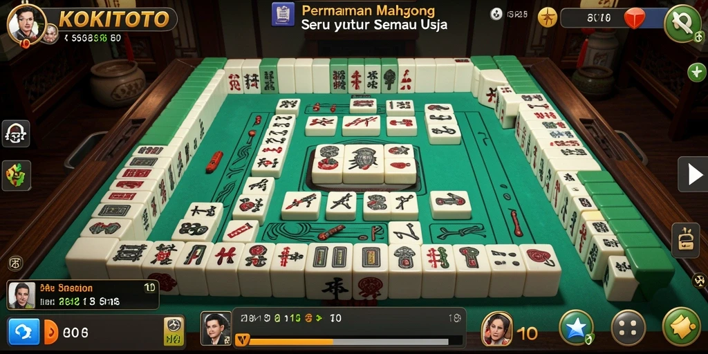 Tampilan gameplay seru KOKITOTO dalam permainan Mahjong.