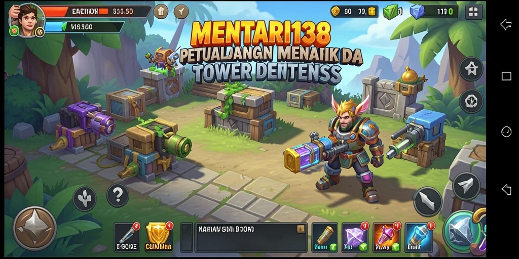 Tampilan gameplay MENTARI138 dengan pertarungan Tower Defense yang seru.