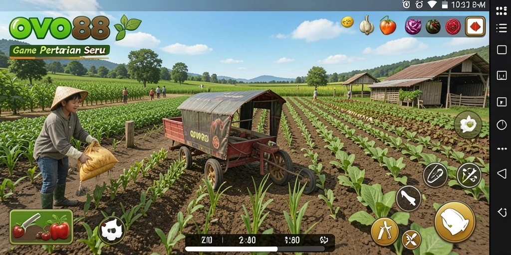 Tampilan gameplay OVO88 yang seru dalam bertani.