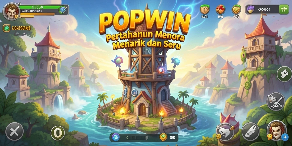 Tampilan gameplay seru dari POPWIN dalam kategori Tower Defense.