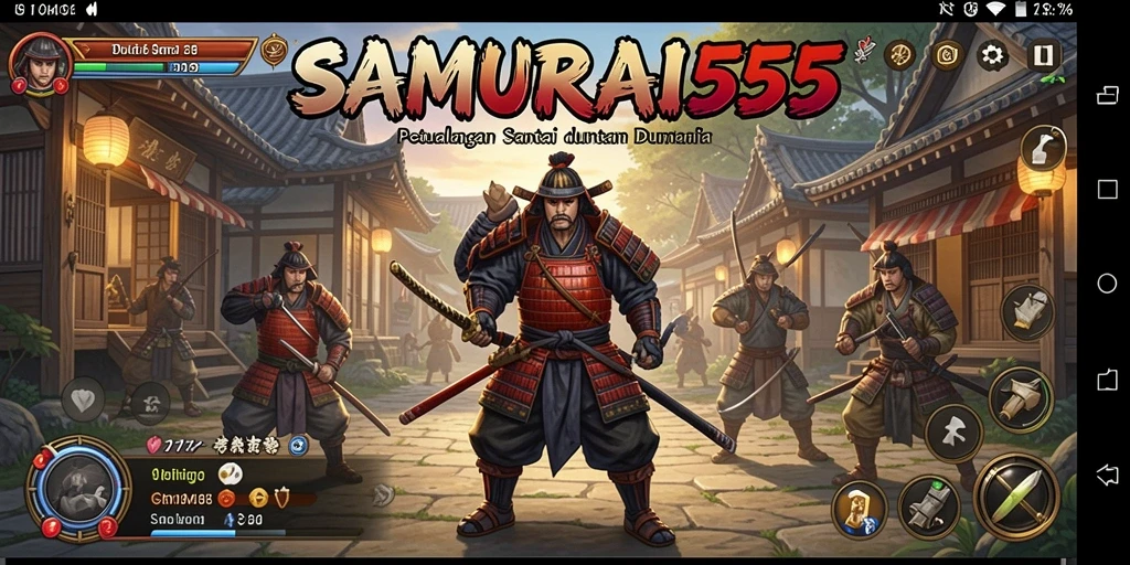 Screenshot dari gameplay <strong>SAMURAI555</strong> menunjukkan aksi seru dan grafis yang menarik.
